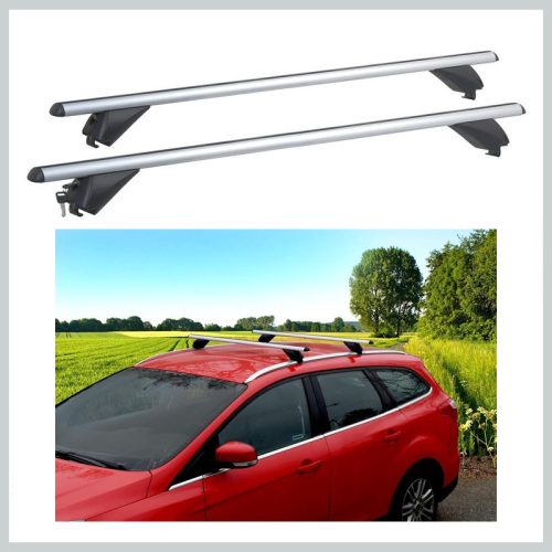 ALU-INTEGRAL zapirljiv komplet prečnih nosilcev za strešni prtljažnik – 135 cm, aluminij, TÜV certifikat 02316