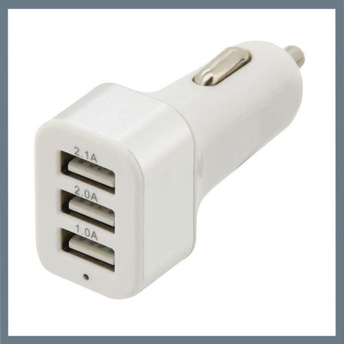 Avtomobilski USB adapter – 3 vrata, 12/24 V za vžigalnik, izhod 5 V/2100 mA 07407