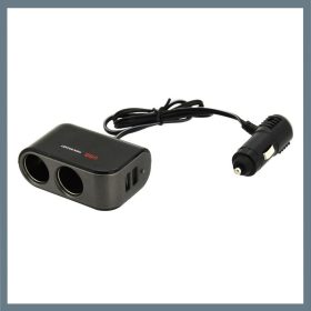   Avtomobilski vžigalnik – 12/24 V, z 2 vtičnicami in 2 USB-priključki 07422