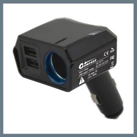   Avtomobilski polnilni adapter – 2× USB DUAL-SIDE + 12V izhod, 2400 mA 07431