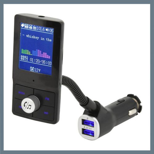 Avtomobilski FM oddajnik – barvni LCD zaslon, Bluetooth, USB, microSD, AUX 07722