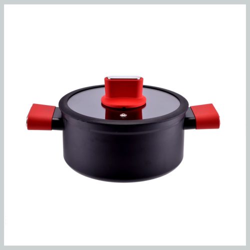 Perfect Home Aluminijasta ponev Straight Line s steklenim pokrovom, 20 cm, 3 l, indukcija 10406