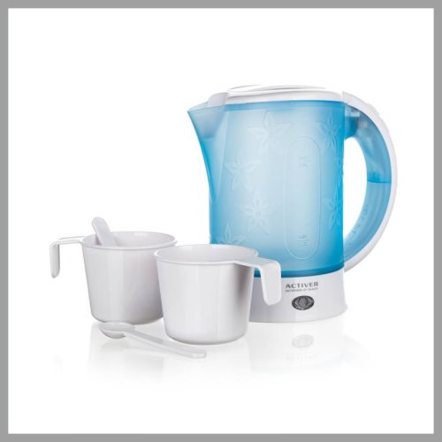 ACTIVER Plastični čajnik, 0,6 l, 550-650 W, belo-modri 14011199