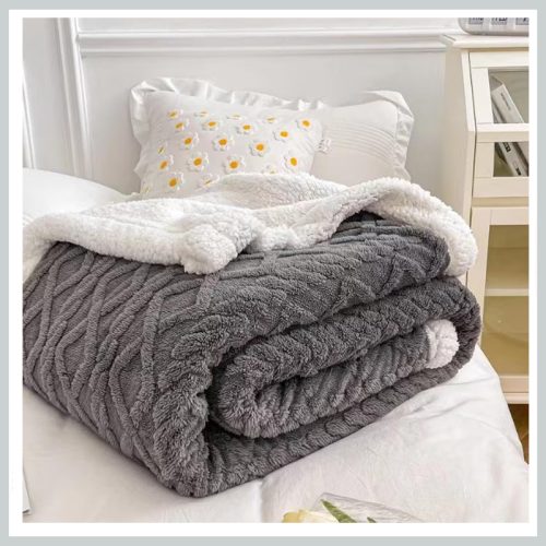 Sherpa kakovosten in debel pliš v temno sivi barvi 150x200 SSK4