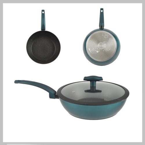 Perfect Home Sea Line aluminijasti vok s steklenim pokrovom, ki se ne prijema, 28 cm, indukcija 15811