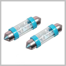   Avtomobilska LED žarnica 4LED – 12V SV8.5 (11×39 mm), modra (komplet 2 kosov) 33723
