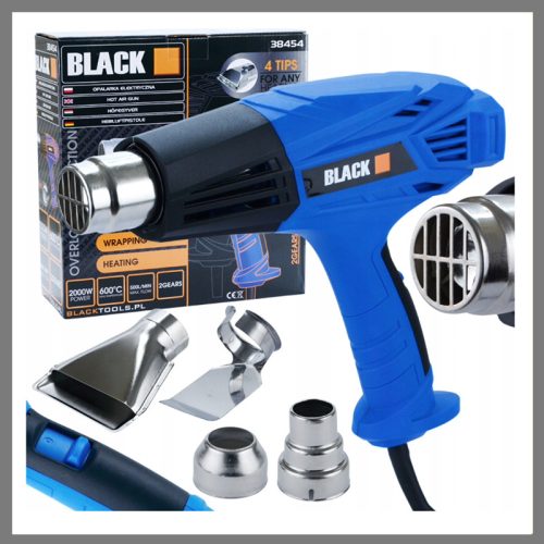BLACK toplozračni pištol 2000W 600°C 38454