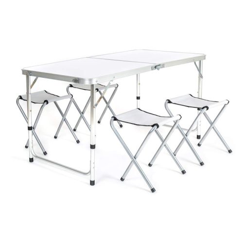 Zložljiv kamping set s 4 stoli – z aluminijastim okvirjem 50303000