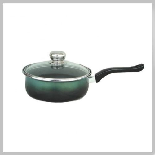 Platinasti cvrtnik s teflonskim ročajem + steklen pokrov 24 cm 2,5 litra - zelen 5991554601315
