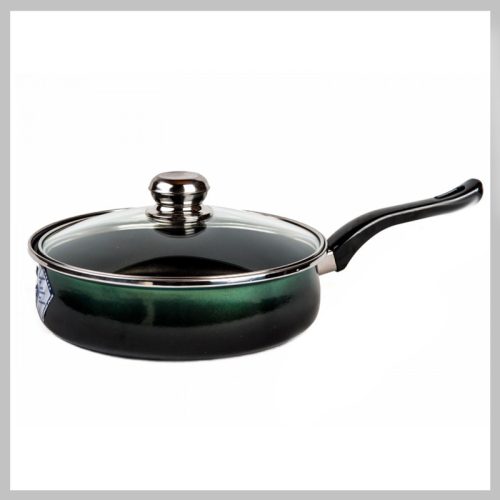 Platinasti cvrtnik s teflonskim ročajem + steklen pokrov 26 cm 3,25 litra - zelen 5991554601414