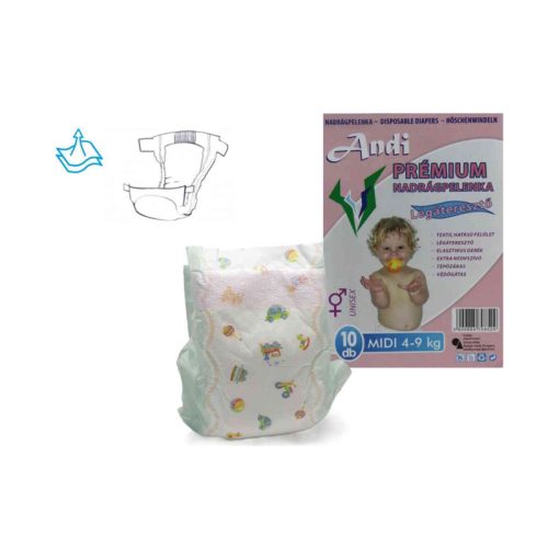 Andi Premium plenice hlačke – za deklice – velikost MIDI – 4–9 kg – 10 kosov 5999885708529