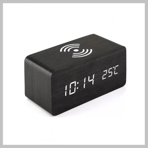 THO DH-1290 Digitalni budilnik z brezžičnim polnilnikom QI 5W 628988