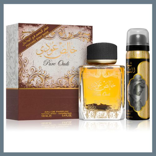 Lattafa Pure Oudi Arabic parfum 100 ml + dezodorant v spreju 50 ml 6426185651068