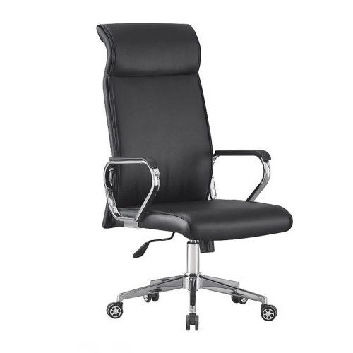 Ergonomski pisarniški stol – eko usnje, kromirano podnožje, nastavljiva višina 9024H