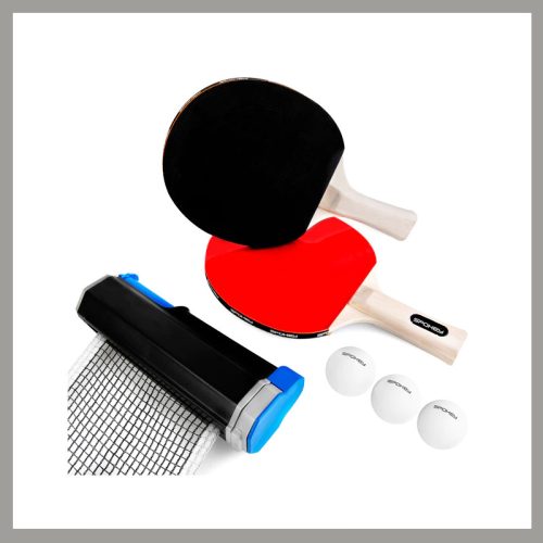 Spokey Pingpong set – 2 loparji + 3 žogice + mreža za pritrditev 928663
