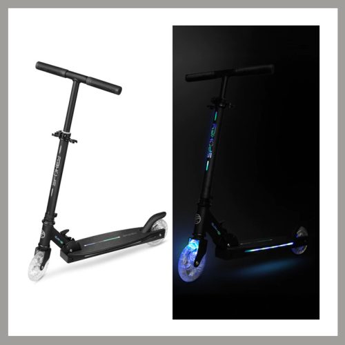 Spokey otroški skiro z LED osvetlitvijo – zložljiv, z lahkim aluminijastim okvirjem 944778