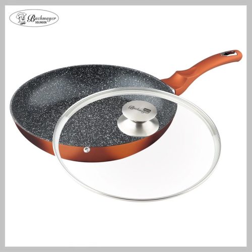 Bachmayer marmornata ponev 36 cm cooper s steklenim pokrovom BM-7753-36