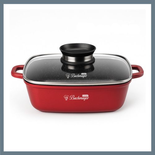 Bachmayer Kvadratni pekač 28 cm s steklenim pokrovom BM-7778-28