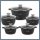 Bachmayer 10-delni set posod z granitnim premazom, črn BM-7816