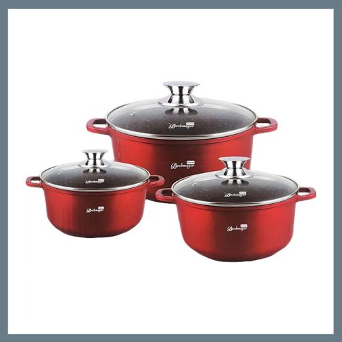 Bachmayer 3-delni set za pečenje s premazom iz marmorja, rdeč BM-7867