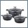 Bachmayer 3-delni set posod s premazom iz marmorja sive barve BM-7872