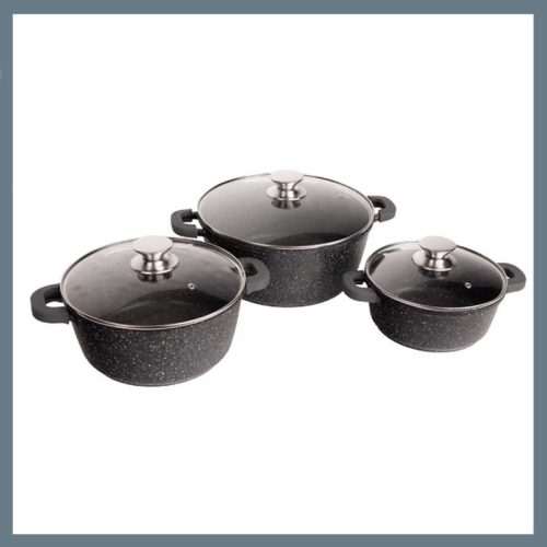 Bachmayer 3-delni set za pečenje s črnim marmorjem BM-7874