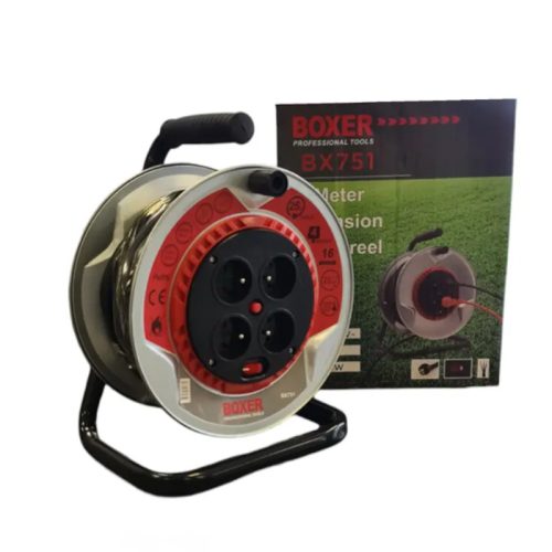 BOXER BX751 podaljšek z navijalom – 25 m, 4 vtičnice, 2950 W