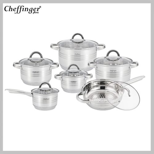 Cheffinger 6-delni komplet s pokrovi (komplet 12 kosov) CF-SS1230