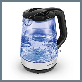   Maxx-World GourmetMaxx stekleni kuhalnik iz nerjavečega jekla črn 1,7L 2200W DS11330-L