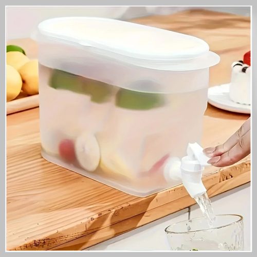 Moderni 3,5-litrski razdelilnik pijač s pipo – trpežen, prozoren plastični rezervoar DT2788671