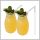 Tropski set kozarcev z motivom ananasa – 2 kos, 480 ml, s slamico in krtačko za čiščenje EQ2732526