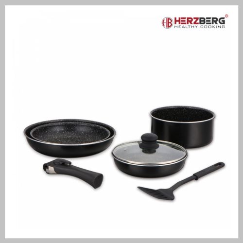 Herzberg 7-delni kuhinjski set za kuhanje HG-8090-7BK