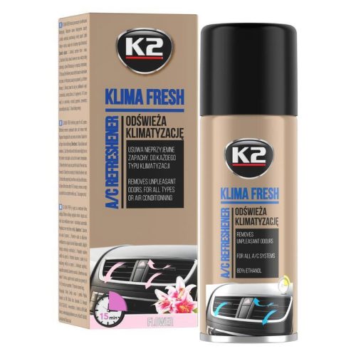 K2 Klima Fresh – Čistilni in osveževalni sprej za klimatsko napravo, cvetlični vonj 150 ml K222FL