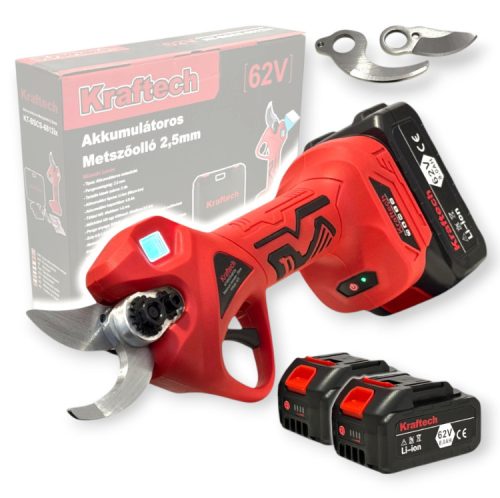 Kraftech akumulatorske škarje za obrezovanje 2 kosa z baterijo 62V KT-BSCS-6812ix