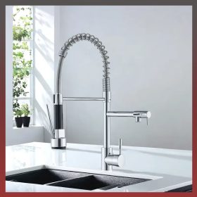 Kuhinjski pomivalni kran s tušem, srebrn LW809534-E