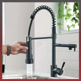 Kuhinjski pomivalni kran s tušem, črn LW809534