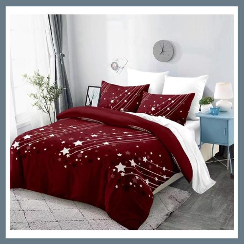 Komplet 7 kosov posteljnine Moon, bordo MOON1
