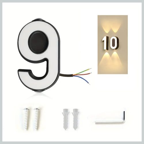 Vodoodporna svetleča hišna številka „9“ QE2814065-9