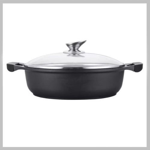 SILVER KING - PLOŠČATA POSODA S PREMAZOM IZ MARMORJA (28 CM) - SR-3028