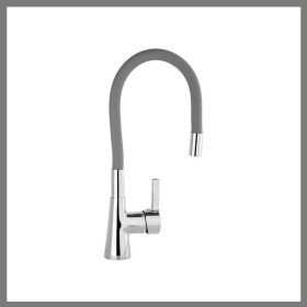   Pomivalni kuhinjski pip z svetlo sivo fleksibilno cevjo TO-75710