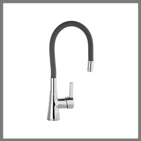   Pomivalni kuhinjski pip s temno sivo fleksibilno cevjo TO-75711