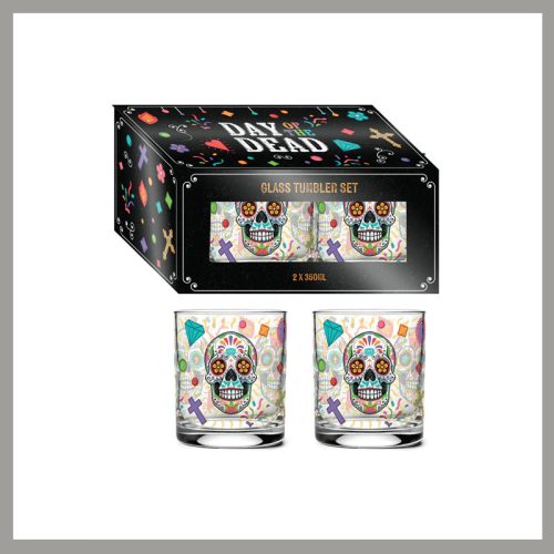 Day of the Dead Stekleni kozarci – 2 x 350 ml, v darilni škatli TUMB15