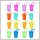 Neon barvni set plastičnih kozarcev – 16 kosov, 380 ml, s pokrovčkom in slamico YL2284130