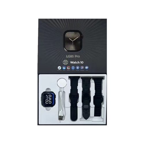 LG85 PRO Pametna ura, črna - s 3 silikonskimi trakovi holm0779